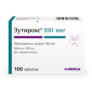 Эутирокс, таблетки 100 мкг, 100 шт