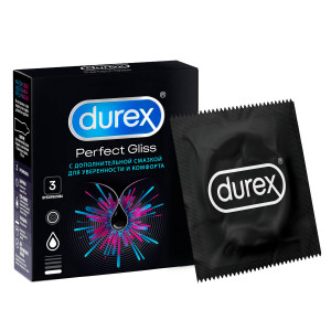 Durex Perfect Gliss Презервативы, 3 шт