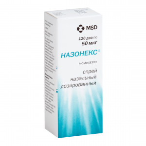 Назонекс, спрей назальный дозированный 50 мкг/доза, 120 доз