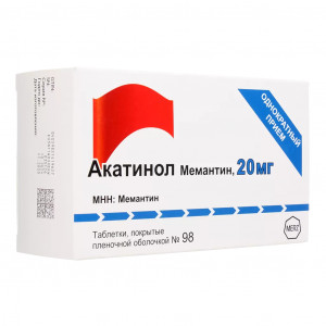 Акатинол Мемантин, таблетки 20 мг, 98 шт