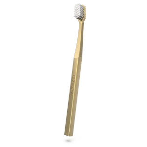 Aurezzi Зубная щетка с щетиной средней жесткости 24K Gold White Adult Toothbrush Medium