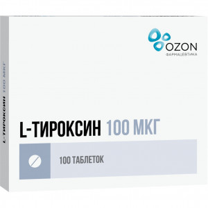 L-Тироксин, таблетки 100 мкг, 100 шт