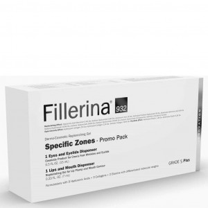 Fillerina 932 Specific Zone Гель с эффектом наполнения для контура глаз + Гель для объема губ 4 Уровень, 15 мл + 7 мл