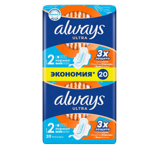 Always ultra normal Женские гигиенические прокладки, 20 шт