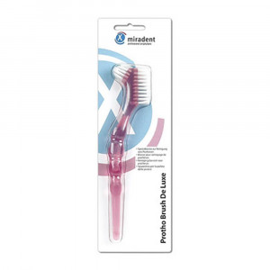 Miradent Protho Brush® De Luxe Щётка с эргономичной ручкой для чистки протезов, розовая