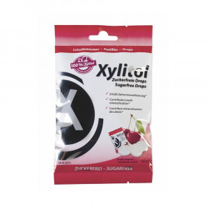 Miradent Xylitol drops  Полезные леденцы для зубов со вкусом вишни