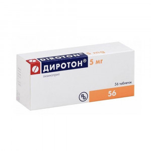 Диротон, таблетки 5 мг, 56 шт