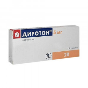 Диротон, таблетки 5 мг, 28 шт