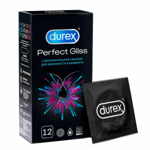 Durex Perfect Gliss Презервативы, 12 шт