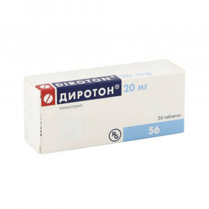 Диротон, таблетки 20 мг, 56 шт