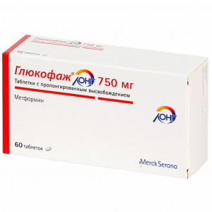 Глюкофаж Лонг, таблетки 750 мг, 60 шт