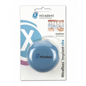 Miradent Mirafloss® Implant chx Антибактериальный «супер-флосс», средний