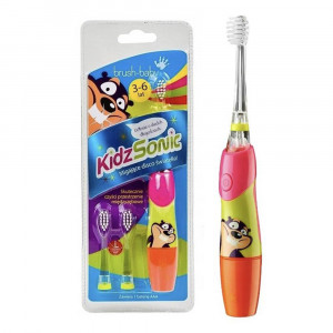 Brush-Baby Электрическая звуковая зубная щетка KidzSonic (от 3 до 6 лет), розовая