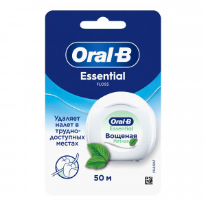 Oral-B Essential Floss Зубная нить вощеная, 50 м