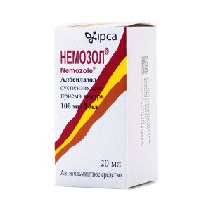 Немозол, суспензия для приема внутрь 100 мг/5 мл, 20 мл