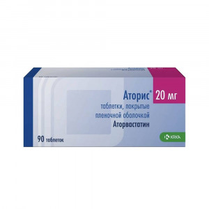 Аторис, таблетки 20 мг, 90 шт