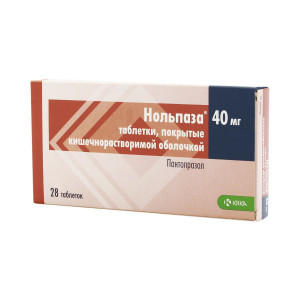 Нольпаза, таблетки 40 мг, 28 шт