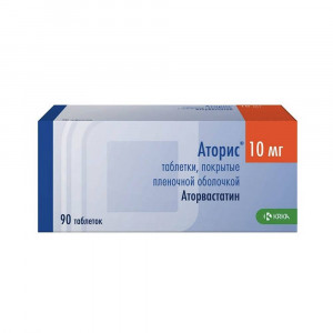 Аторис, таблетки 10 мг, 90 шт